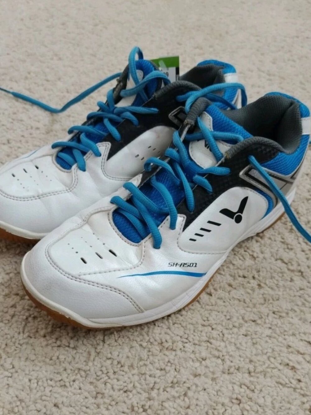 Victor Indoor Court Badminton Shoes Athletic Sports Size 10 Men Women White Blue
